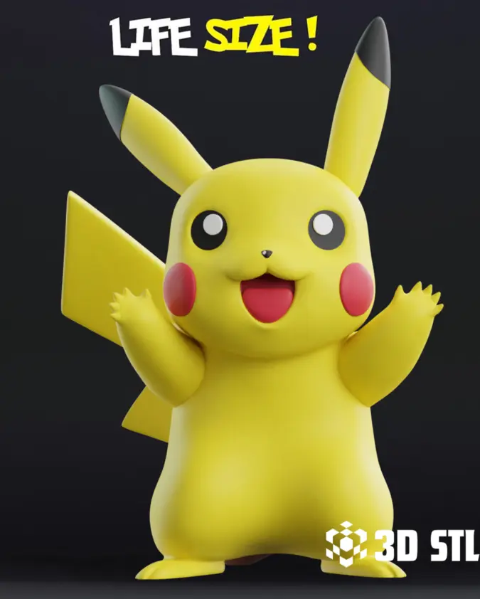 Pikachu STL File – Pokemon 3D Print Figure