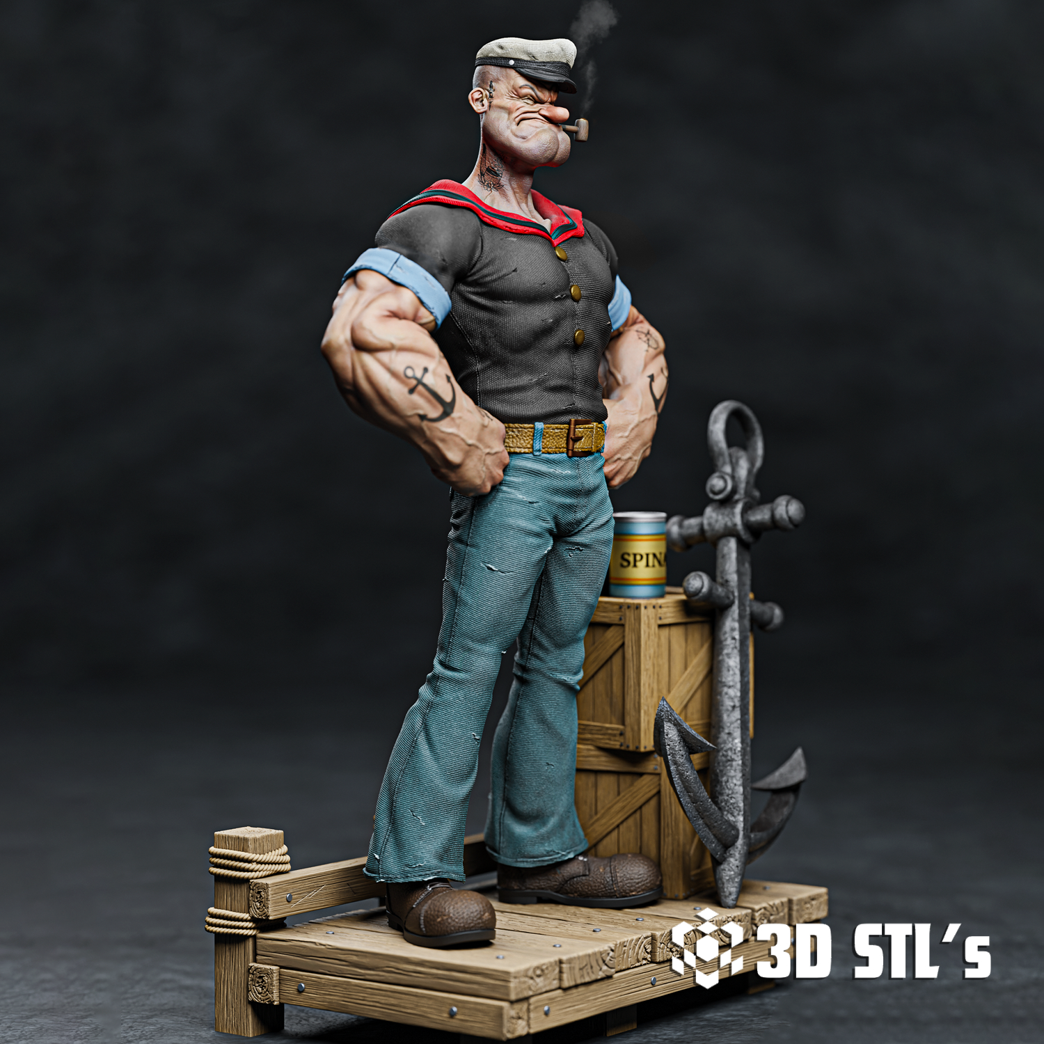 Popeye STL File – 3D print preview 2