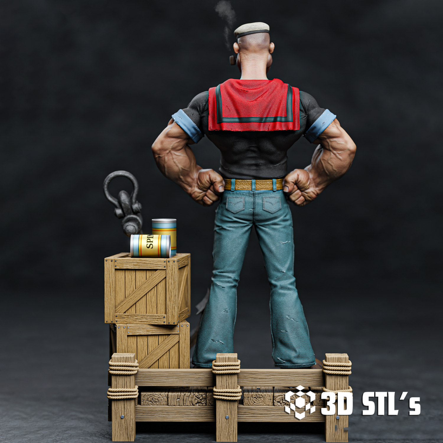 Popeye STL File – 3D print preview 3