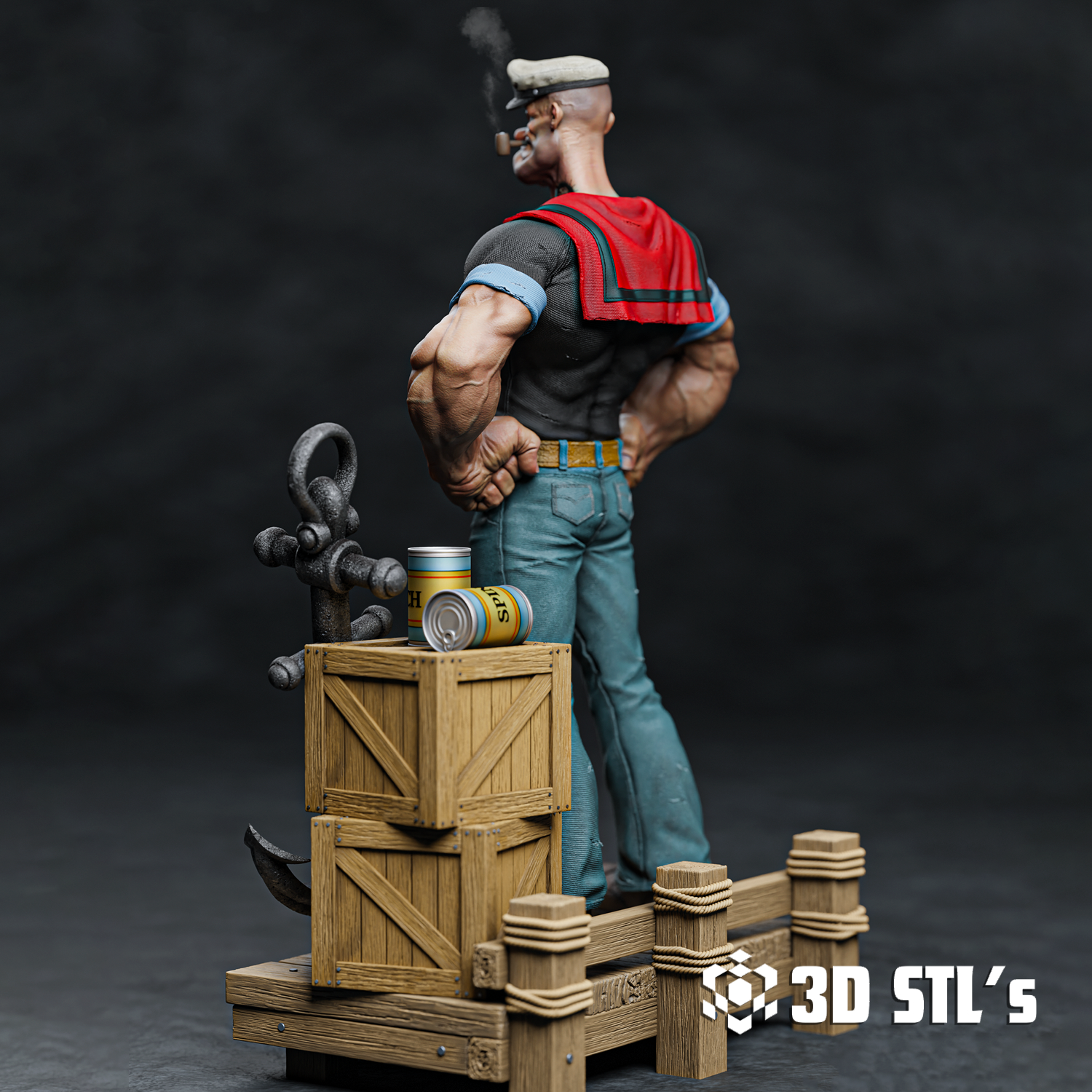 Popeye STL File – 3D print preview 4