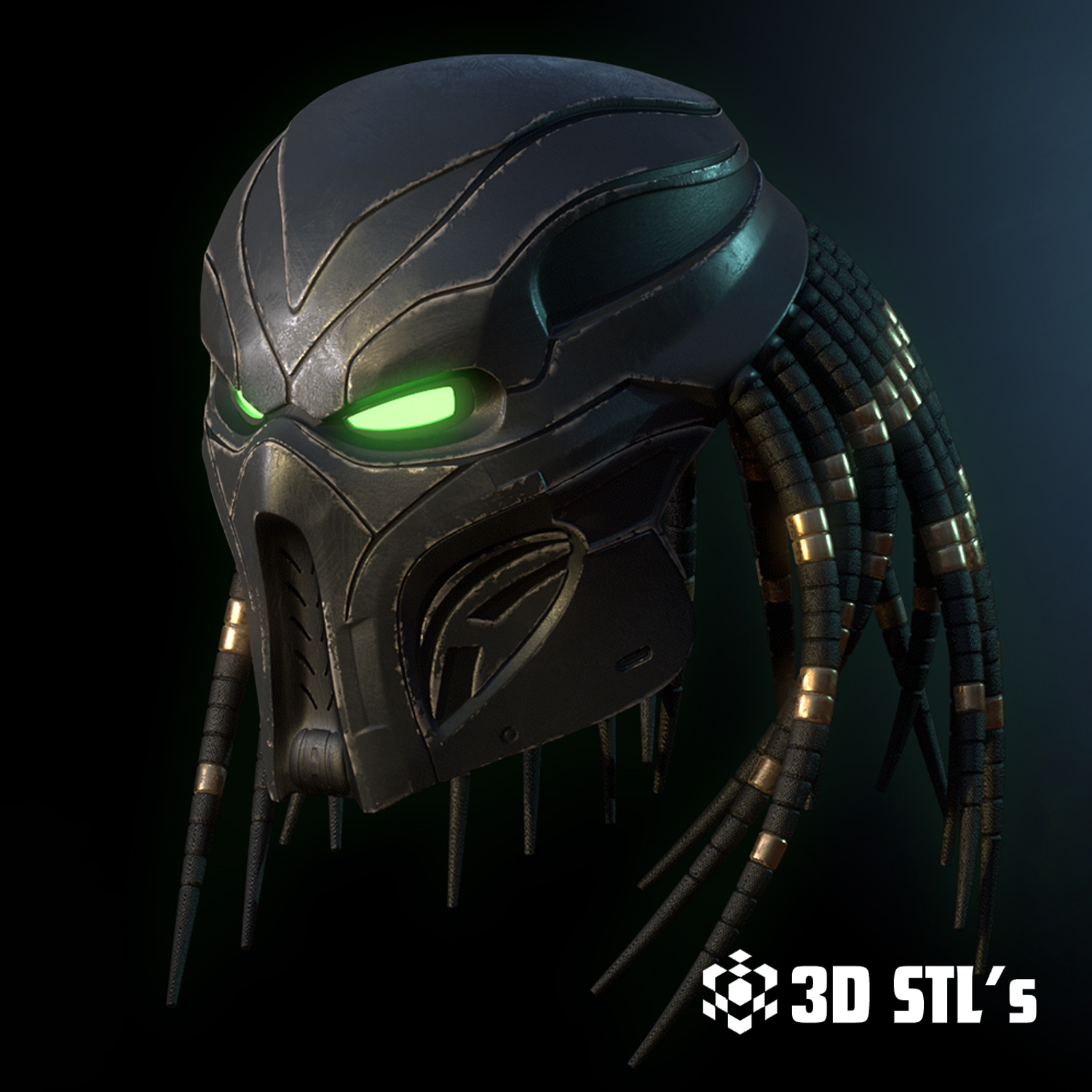 Predator Spawn Helmet STL – 3D print preview 2
