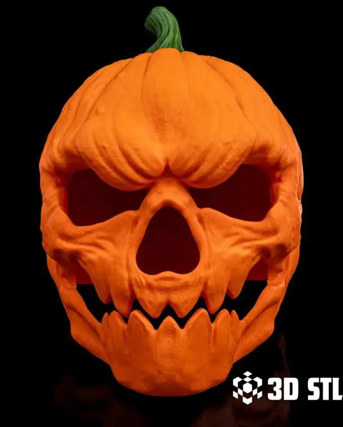 Pumpkin Head Mask STL – Halloween Cosplay Helmet