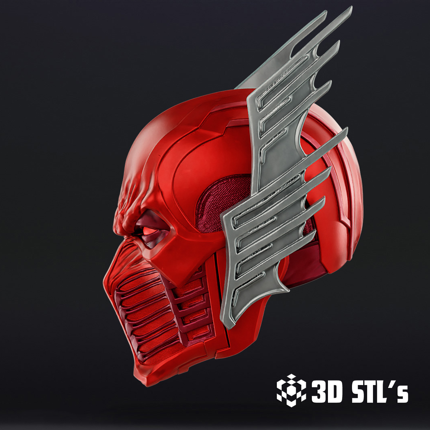 Red Death Helmet STL – 3D print preview 3