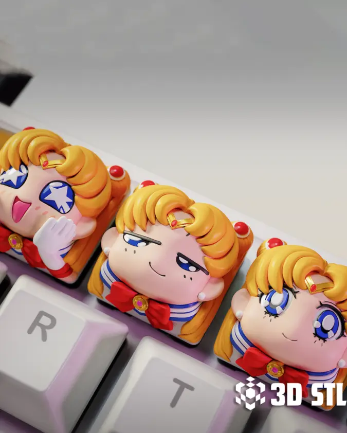 Sailor Moon Keycaps STL – Sailor Guardians Keyboard Caps