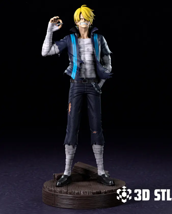 Sanji STL File – One Piece Black Leg Chef 3D Print Figure