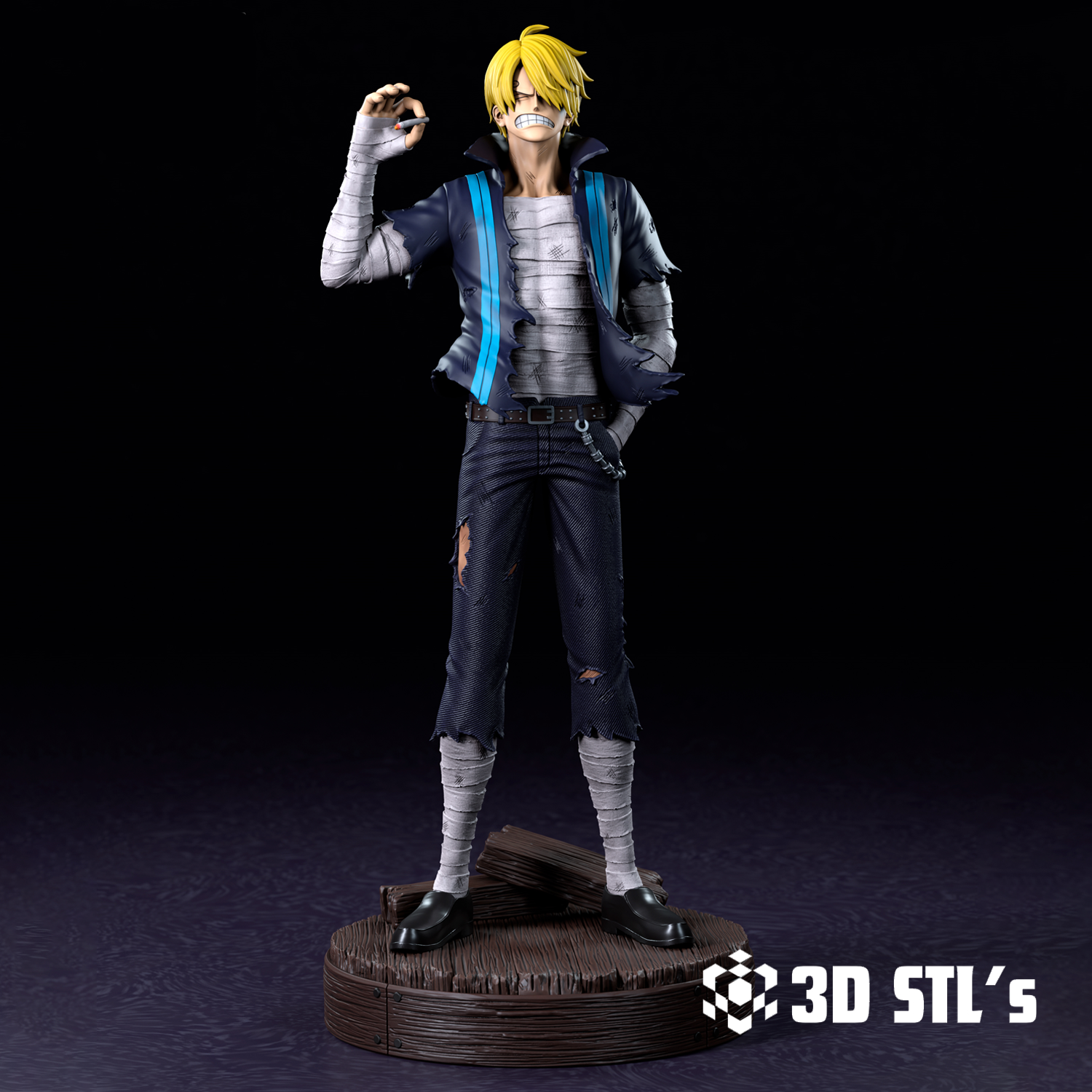 Sanji STL File – One Piece Black Leg Chef 3D Print Figure