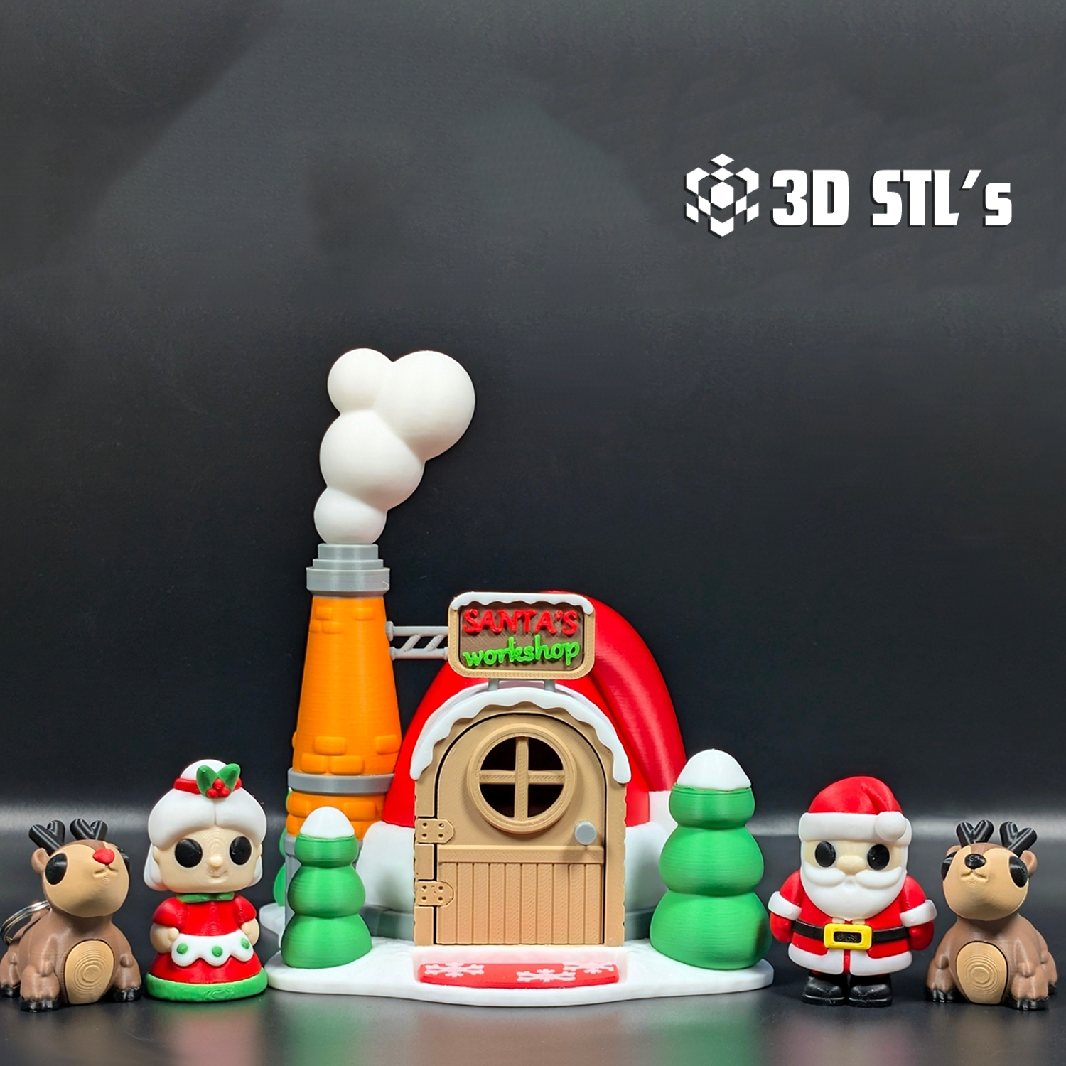 Santa's Workshop STL & 3MF – Christmas Decoration 3D Print