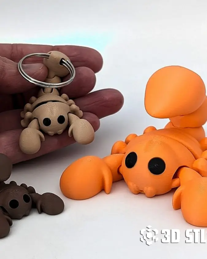 Flexi Scorpion Keychain STL & 3MF – Articulated 3D Print