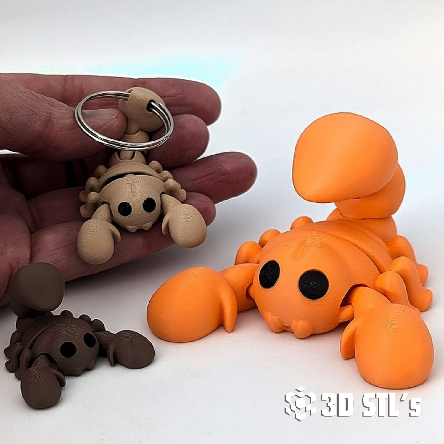 Flexi Scorpion Keychain STL & 3MF – Articulated 3D Print