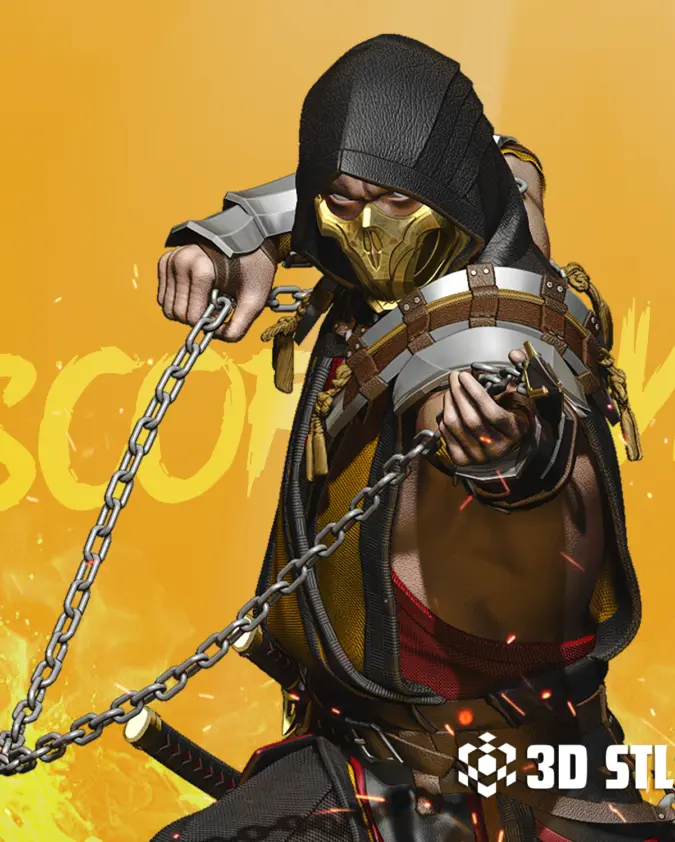 Scorpion 1/6 Scale STL – Mortal Kombat 3D Print Figure