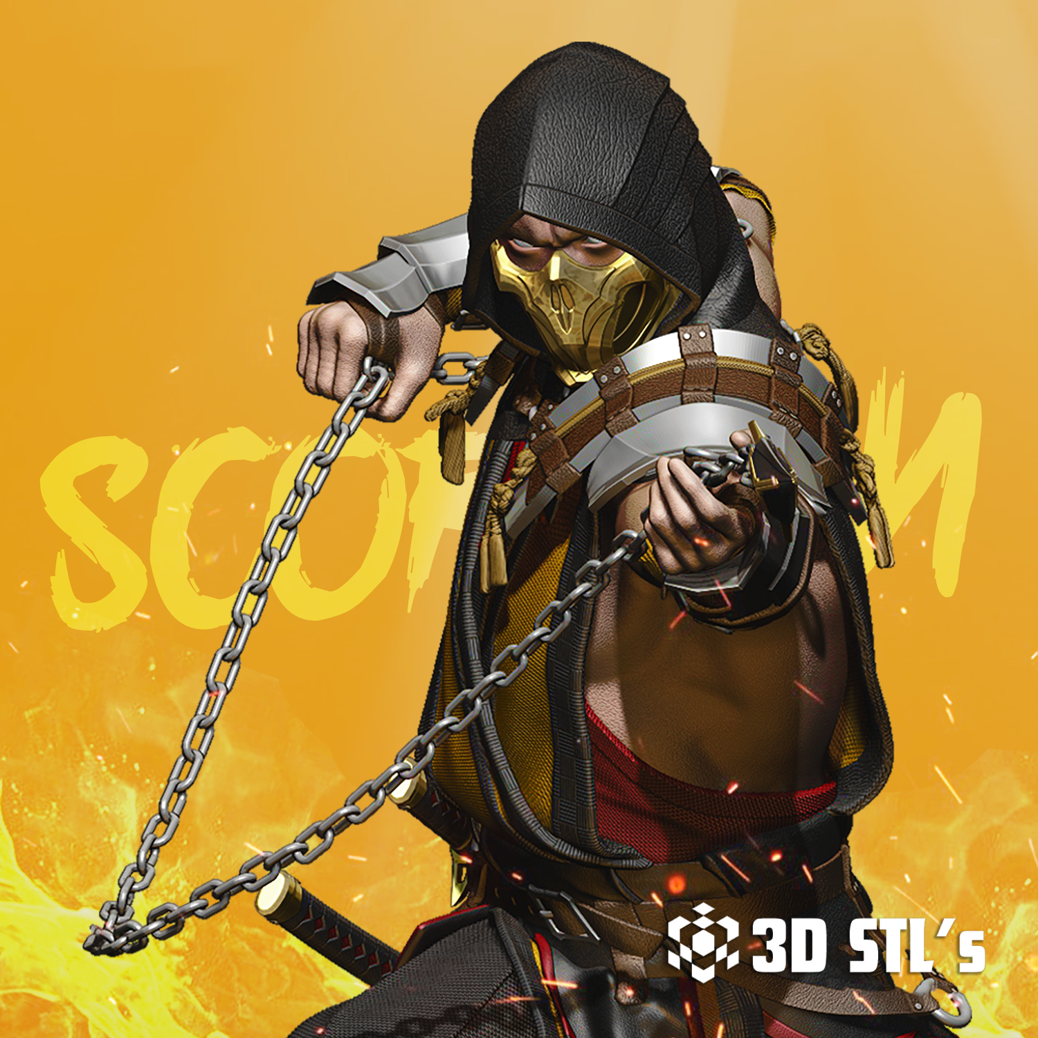 Scorpion 1/6 Scale STL – Mortal Kombat 3D Print Figure