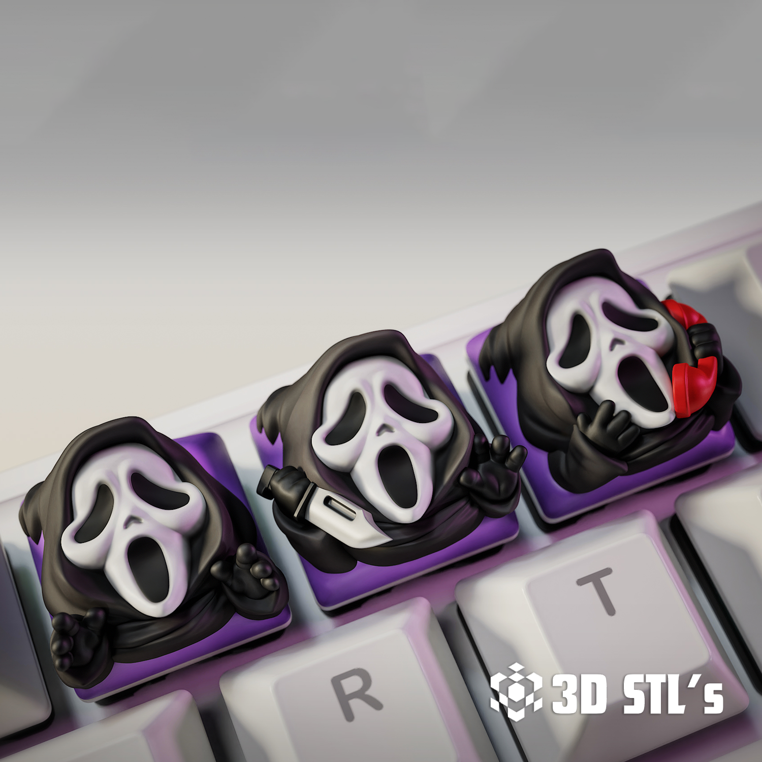 Scream Keycap STL – 3D print preview 2
