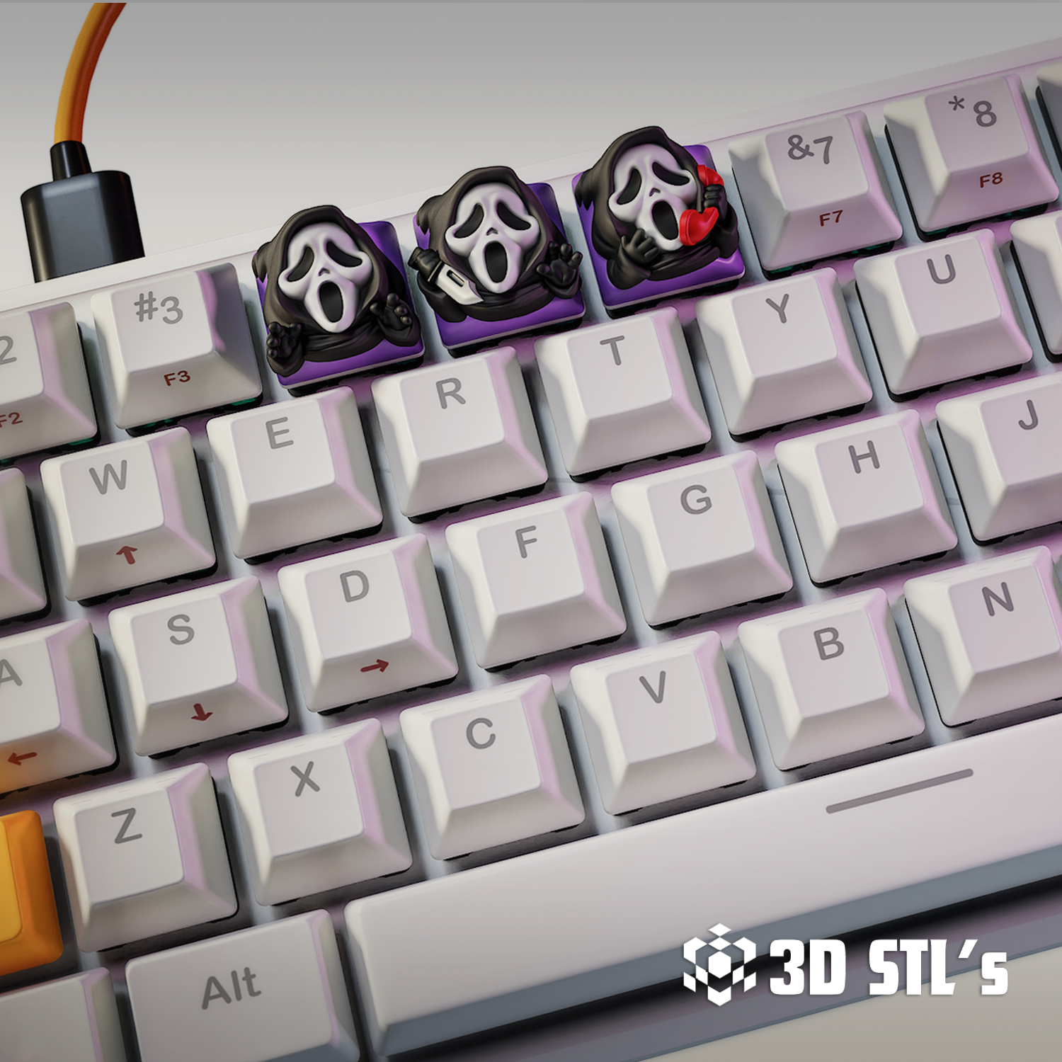Scream Keycap STL – 3D print preview 3