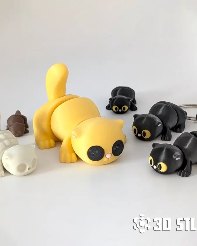 Shadow Kitten STL & 3MF – Mysterious Cat 3D Print