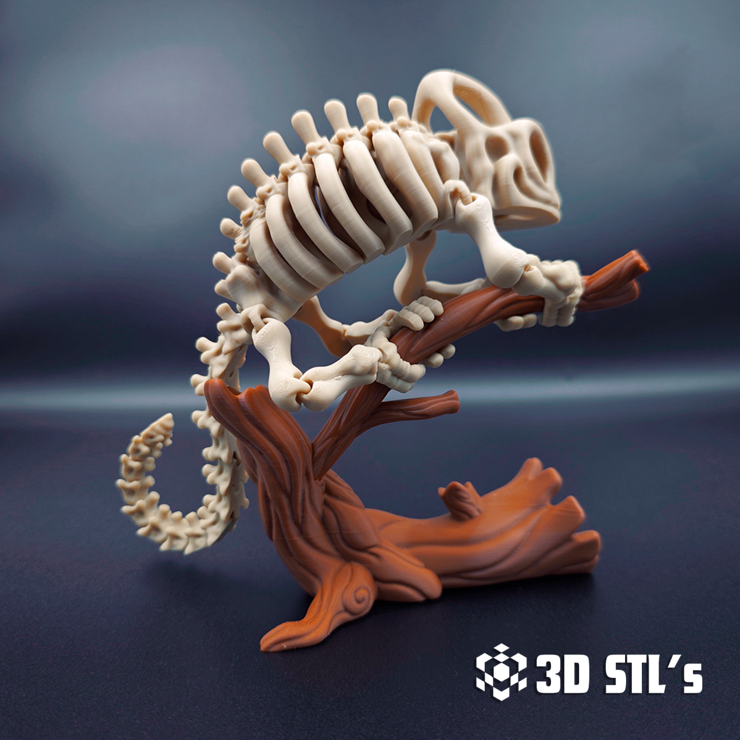 Skeleton Chameleon STL – 3D print preview 3