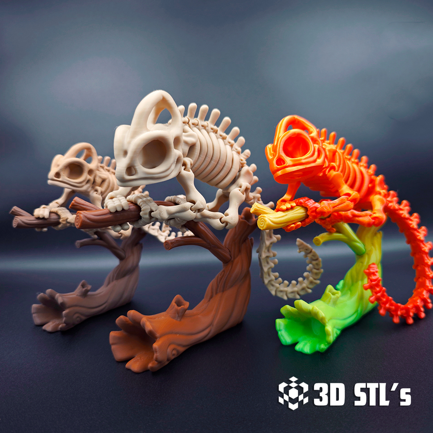 Skeleton Chameleon STL – 3D print preview 4