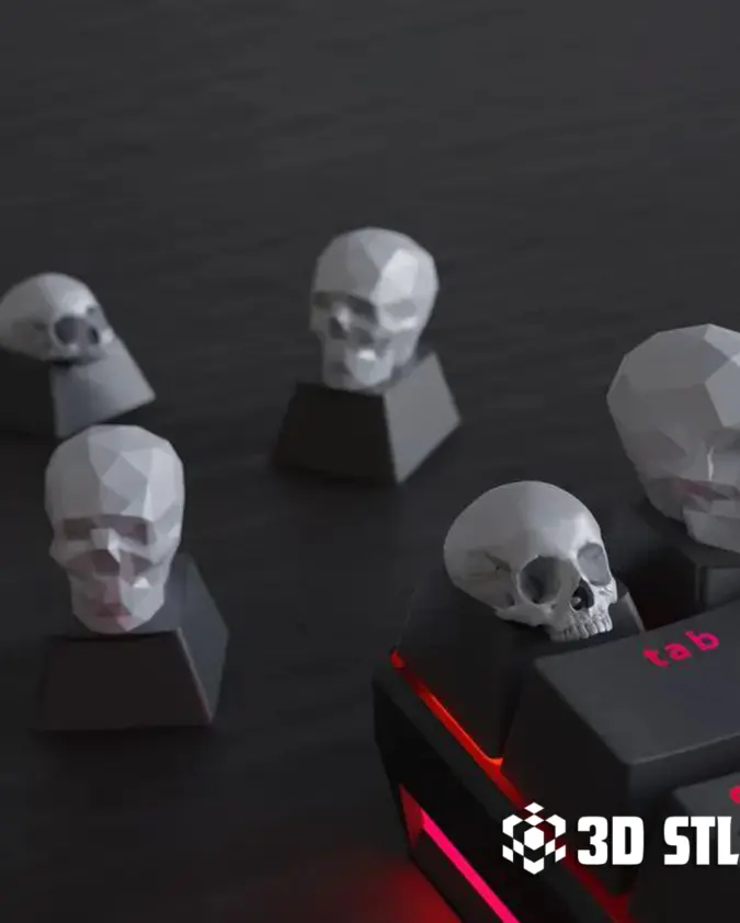 Skull Keycaps STL – Gothic Mechanical Keyboard Caps