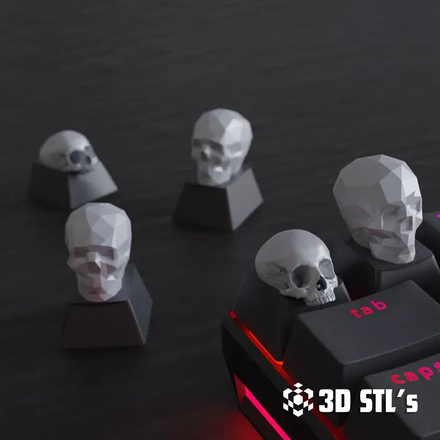 Skull Keycaps STL – Gothic Mechanical Keyboard Caps