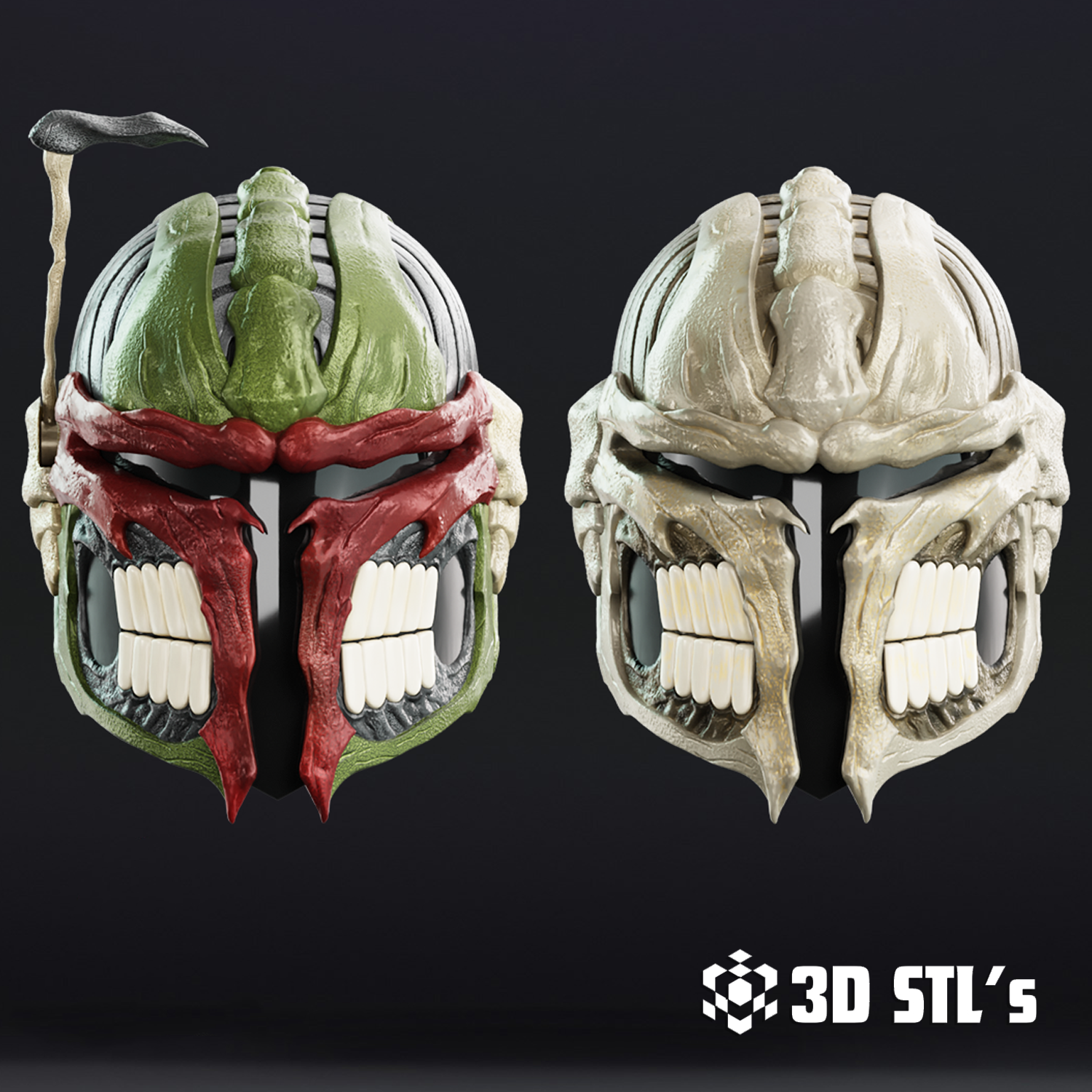 Skull Mandalorian Helmet STL – 3D print preview 7