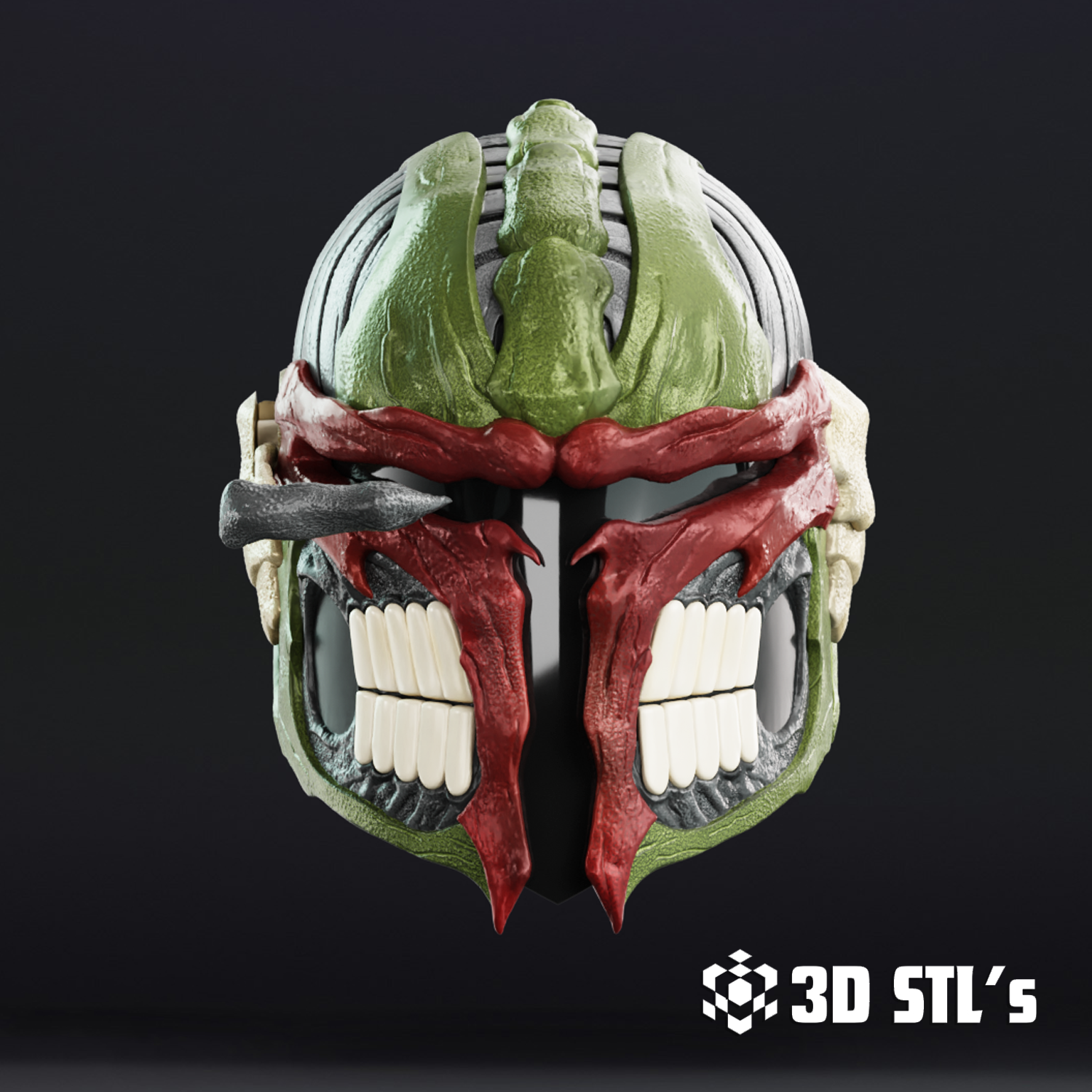 Skull Mandalorian Helmet STL – 3D print preview 2