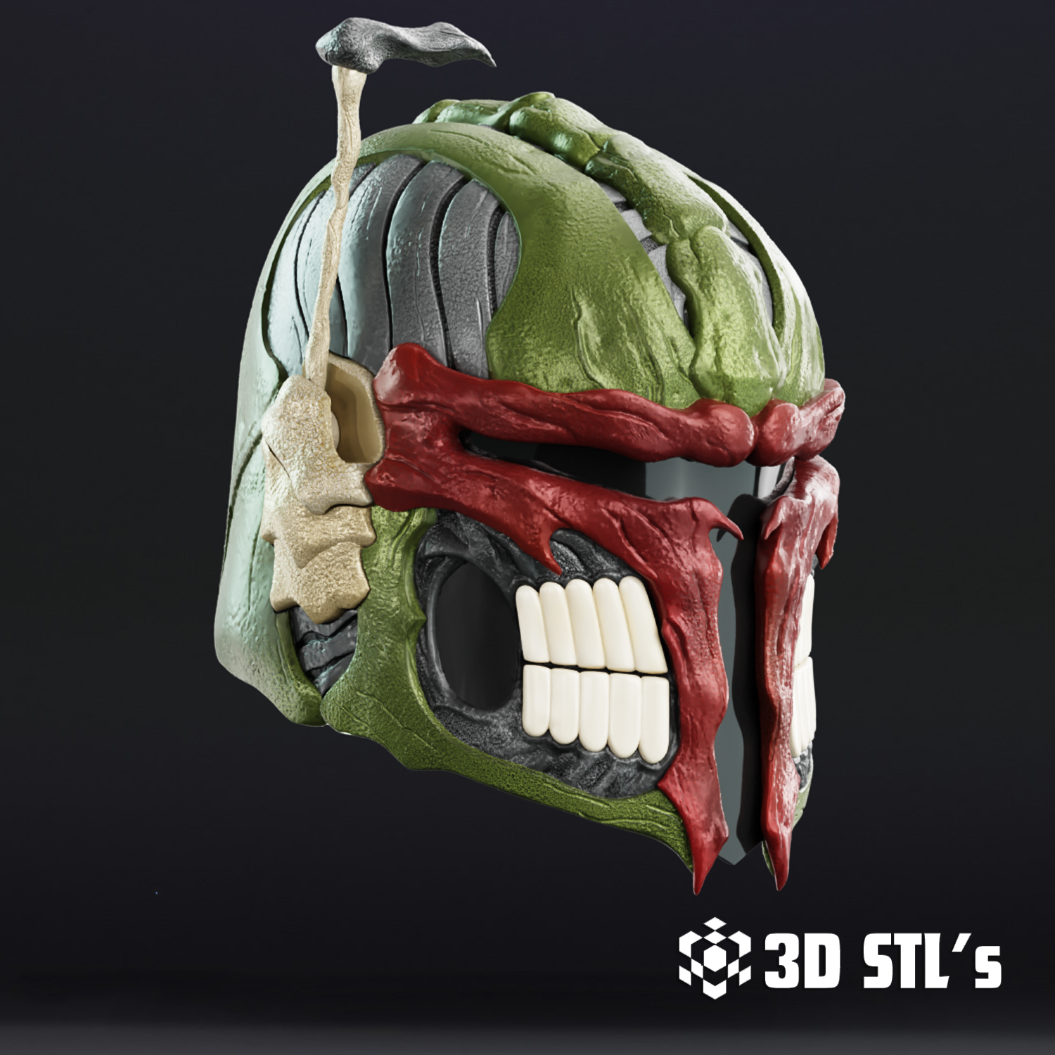 Skull Mandalorian Helmet STL – 3D print preview 3