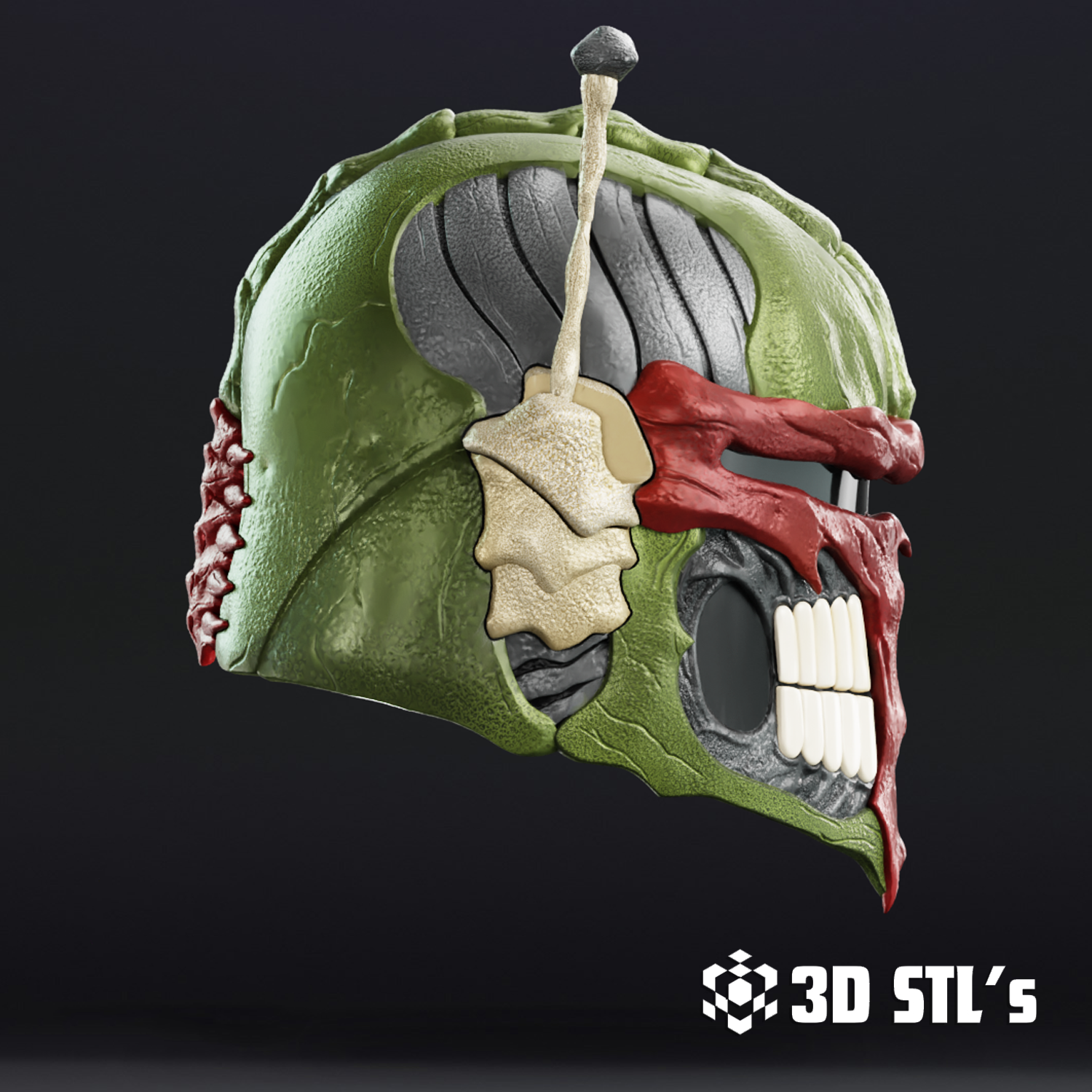 Skull Mandalorian Helmet STL – 3D print preview 4