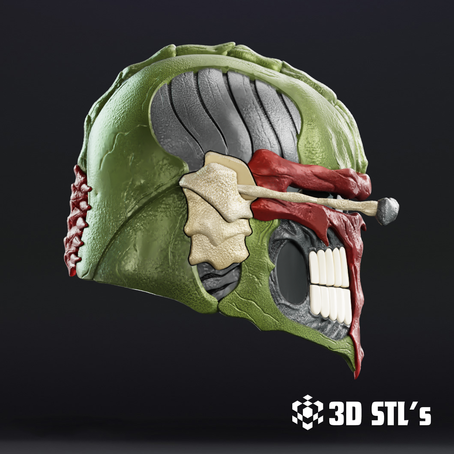 Skull Mandalorian Helmet STL – 3D print preview 5