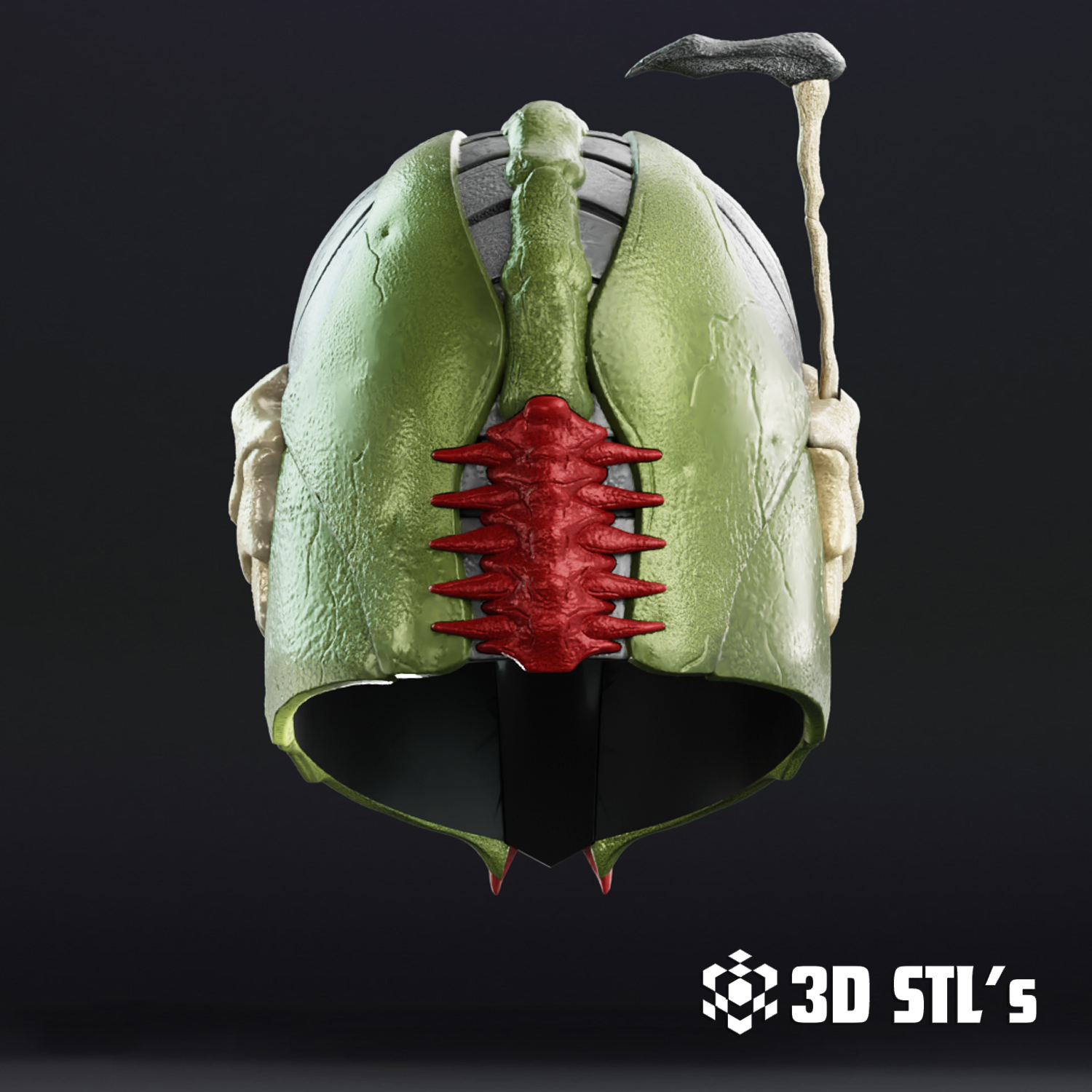 Skull Mandalorian Helmet STL – 3D print preview 6