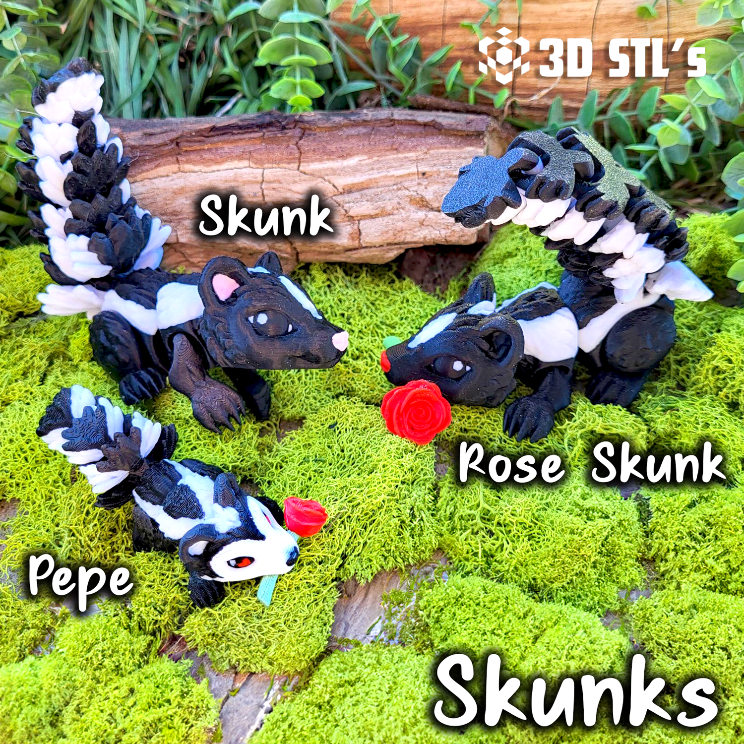 Cute Skunk STL & 3MF – Woodland Animals 3D Print