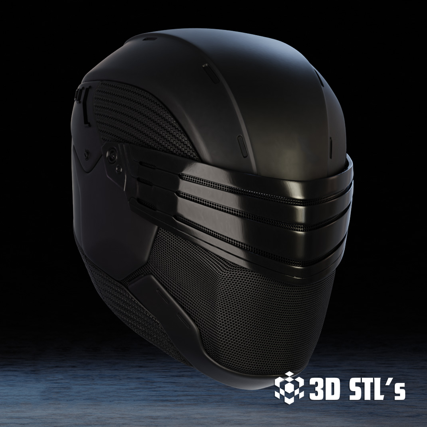 Snake Eyes Helmet STL – 3D print preview 2