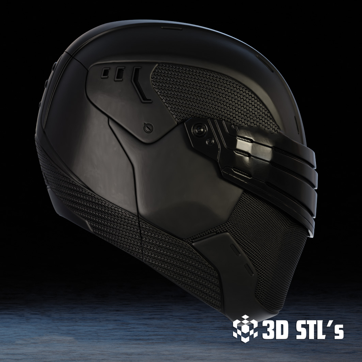 Snake Eyes Helmet STL – 3D print preview 3