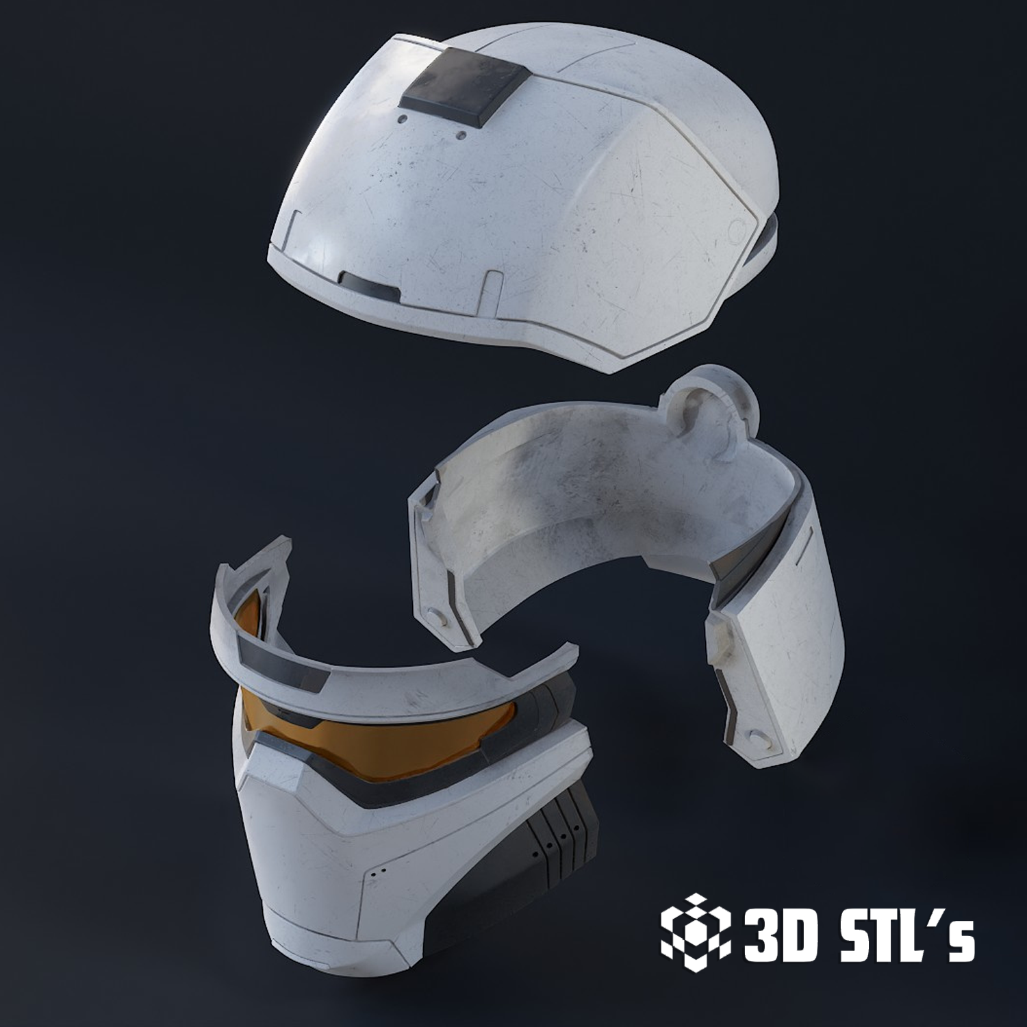 Snowtrooper Spartan Helmet STL – 3D print preview 2
