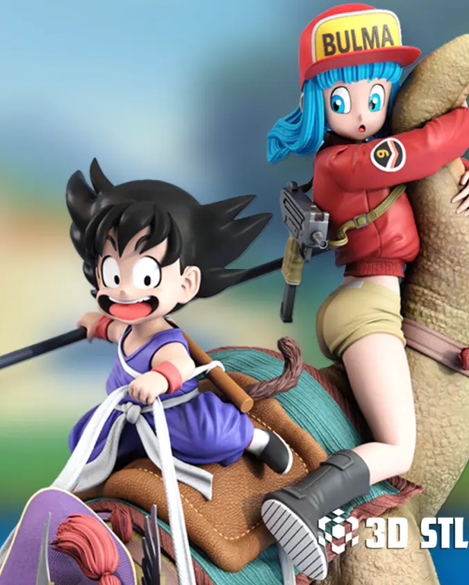 Son Goku Diorama STL – Dragon Ball Battle Scene 3D Print