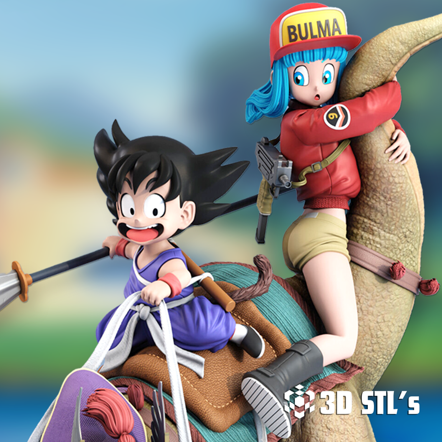 Son Goku Diorama STL – Dragon Ball Battle Scene 3D Print