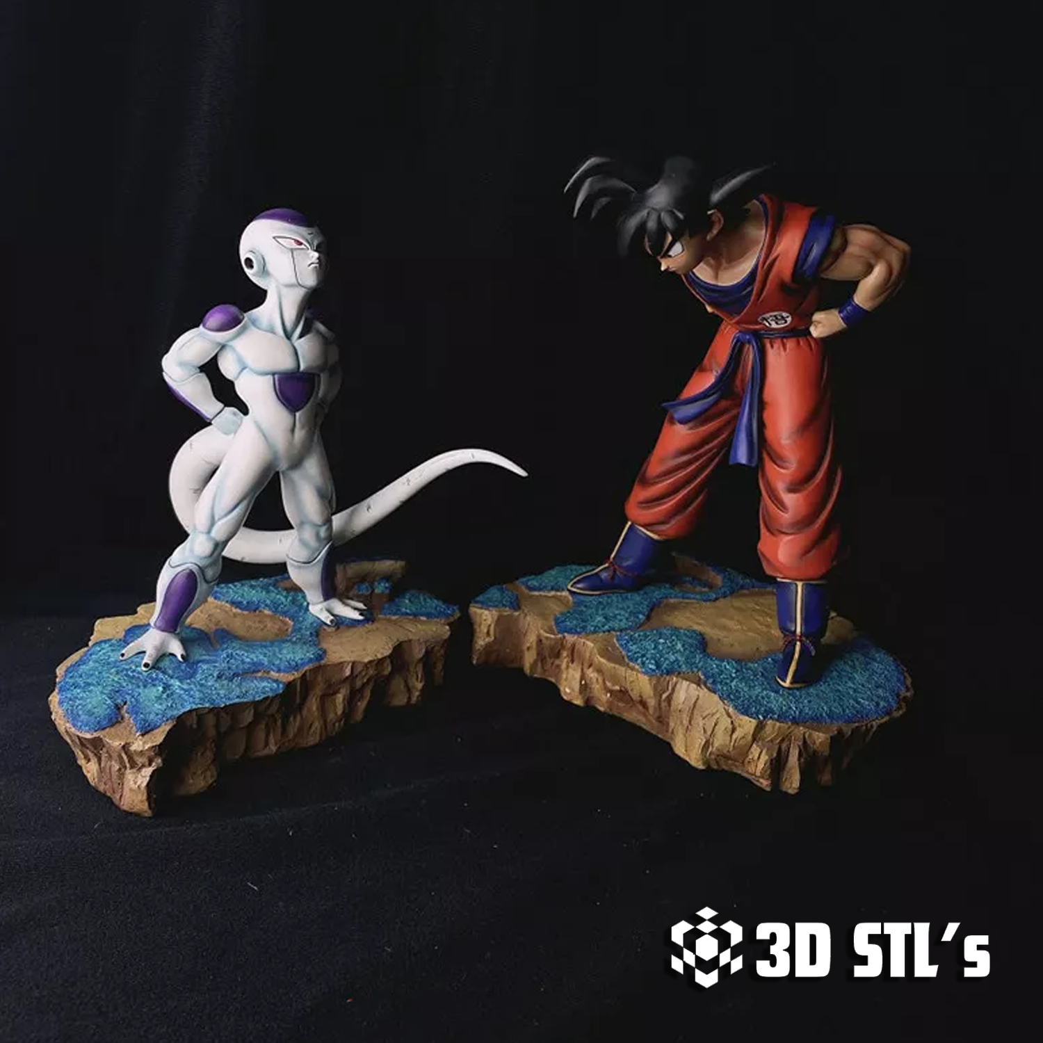 Goku vs Frieza STL Diorama – 3D print preview 2
