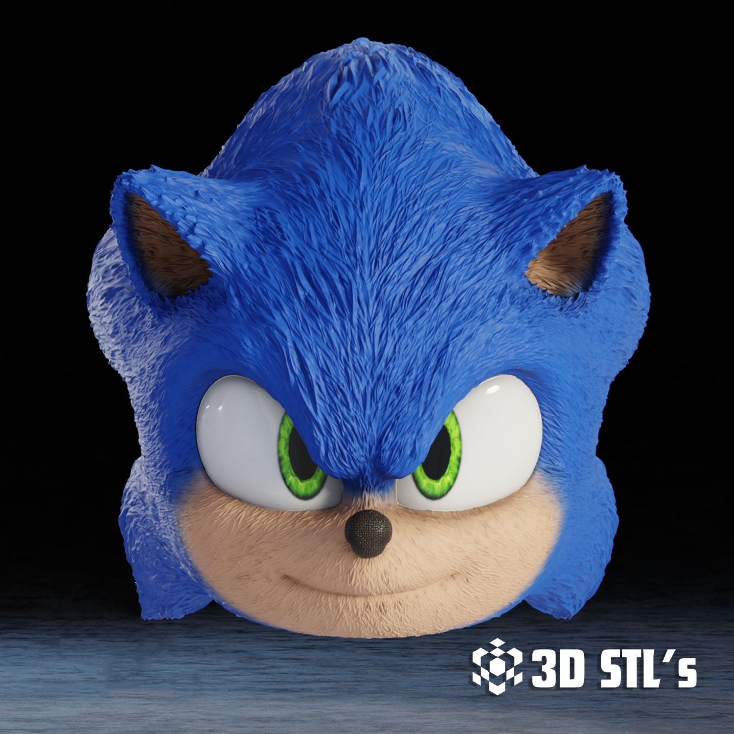 Sonic Mask STL – Blue Hedgehog Cosplay Mask