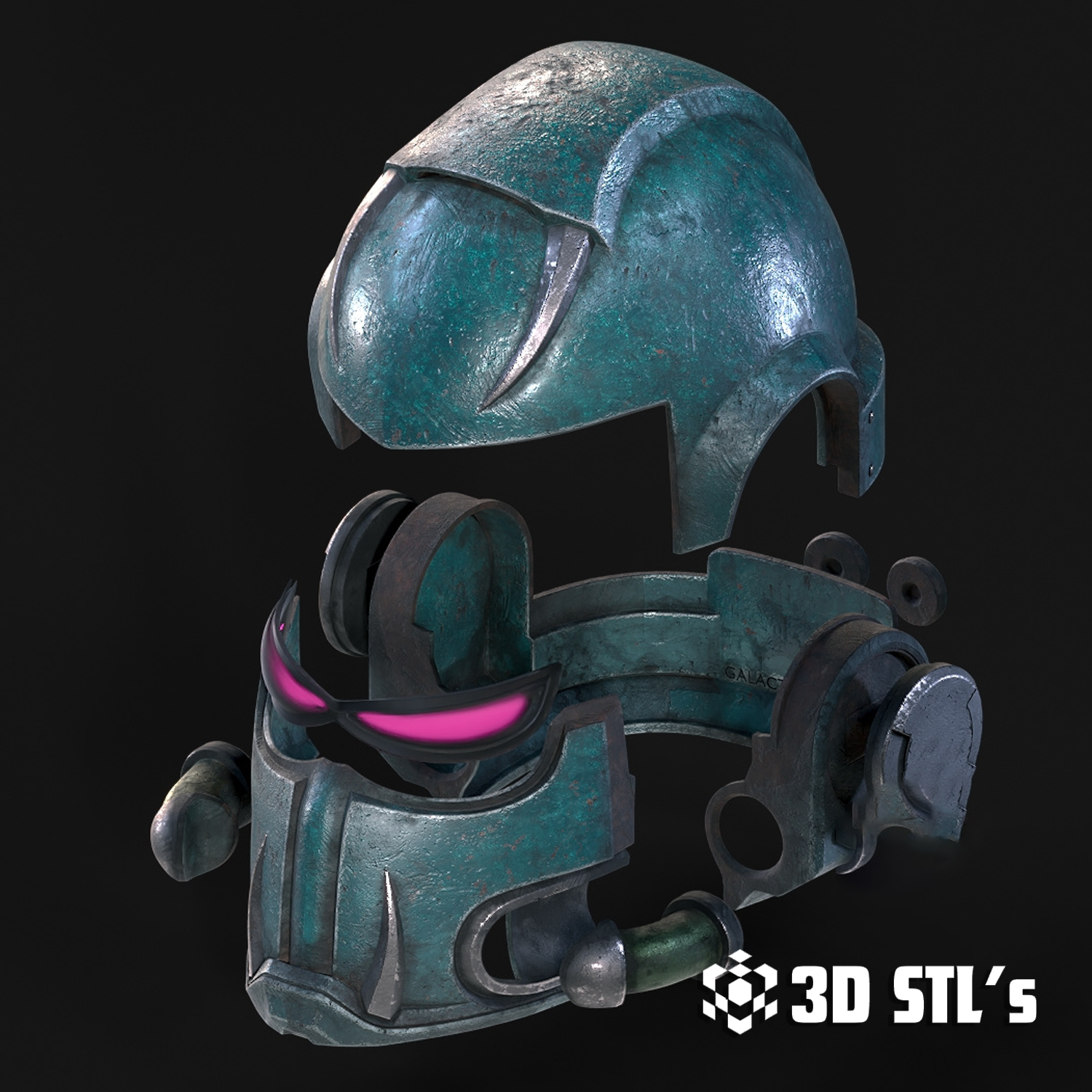 Space Marine 2 Chaos Helmet STL Pack – 3D print preview 2