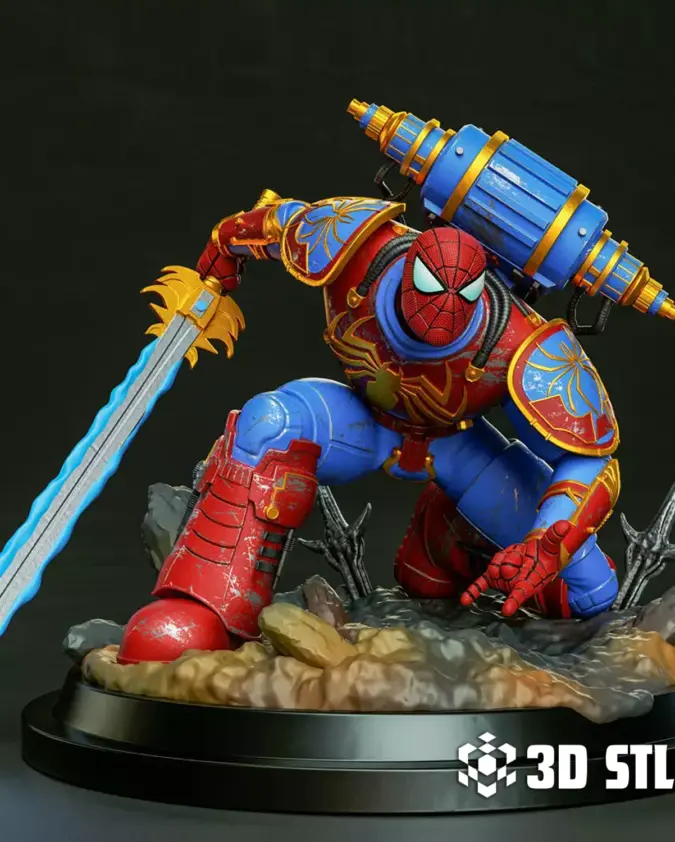 Spider-Man Warhammer STL – Armoured Superhero Mashup Figure
