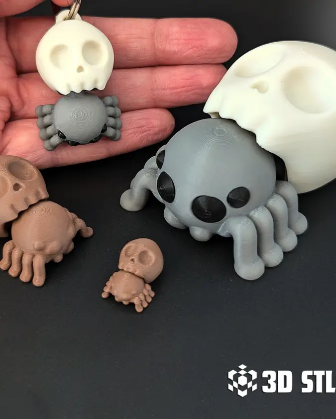 Spider Skull STL & 3MF – Creepy Halloween Decor 3D Print