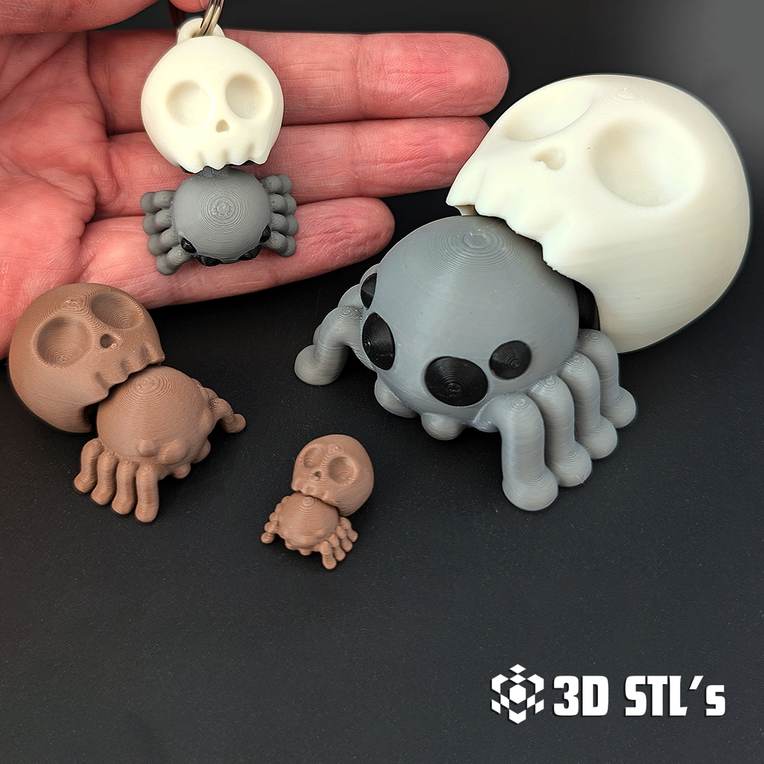 Spider Skull STL & 3MF – Creepy Halloween Decor 3D Print