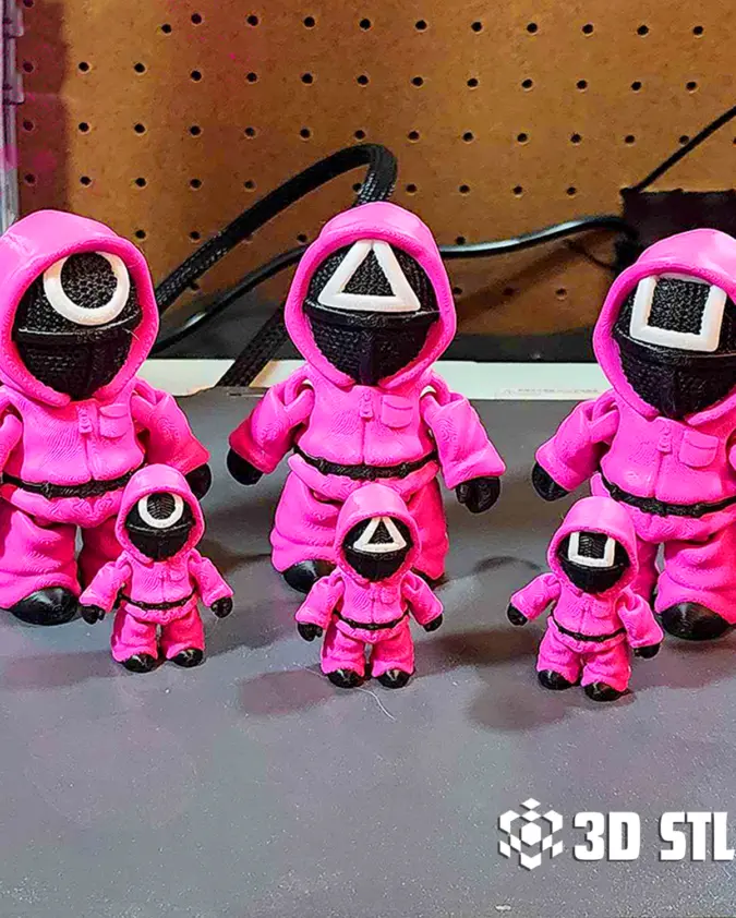 Squid Game Guards STL – Circle, Triangle & Square Soldiers