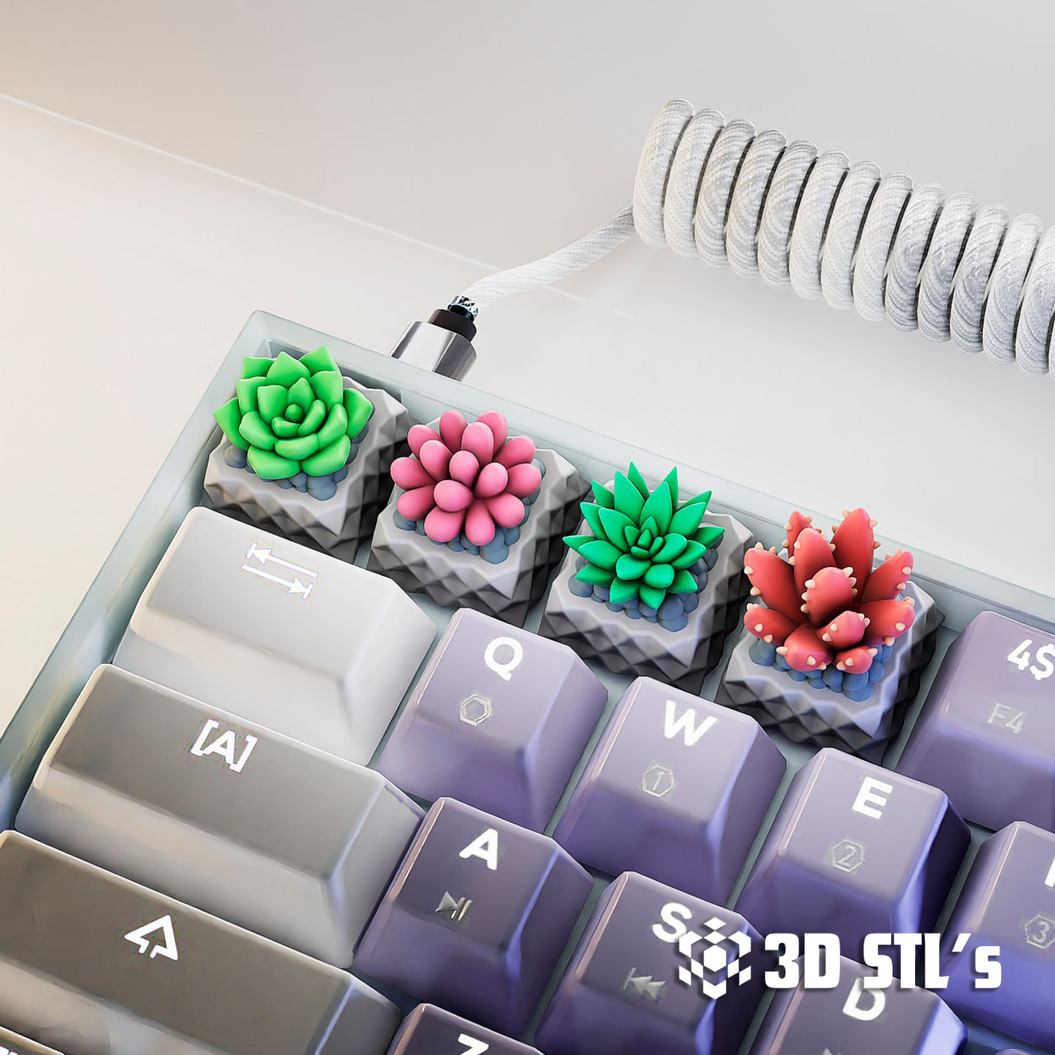 Succulent Keycaps STL – Plant Mechanical Keyboard Caps