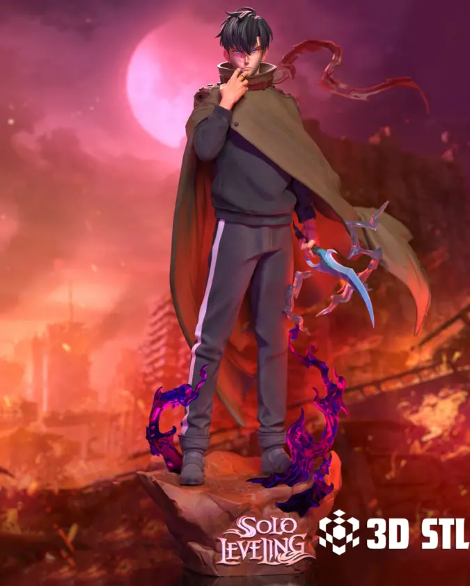 Sung Jinwoo 1/6 Scale STL – Solo Leveling Shadow Monarch