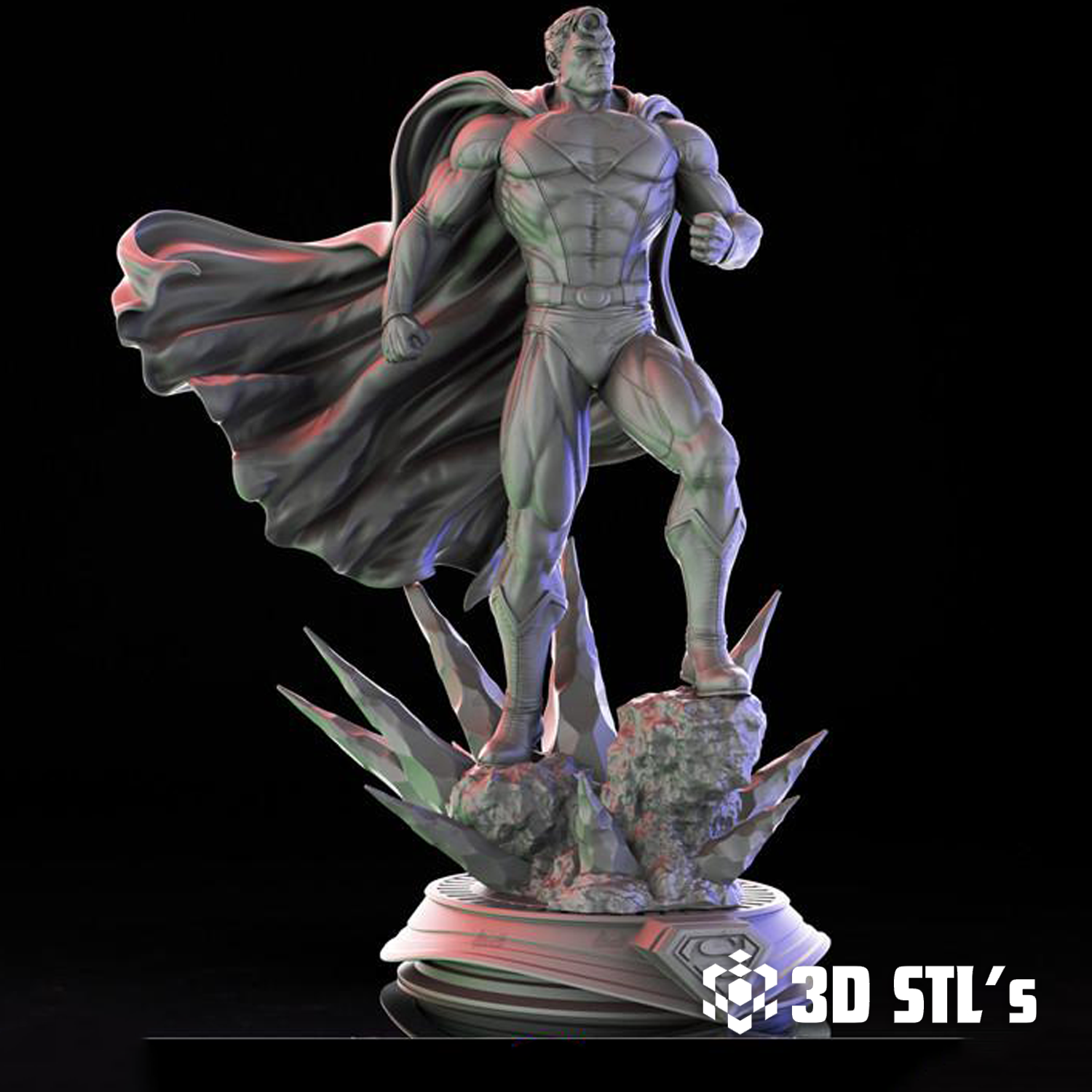 Superman STL File – 3D print preview 2