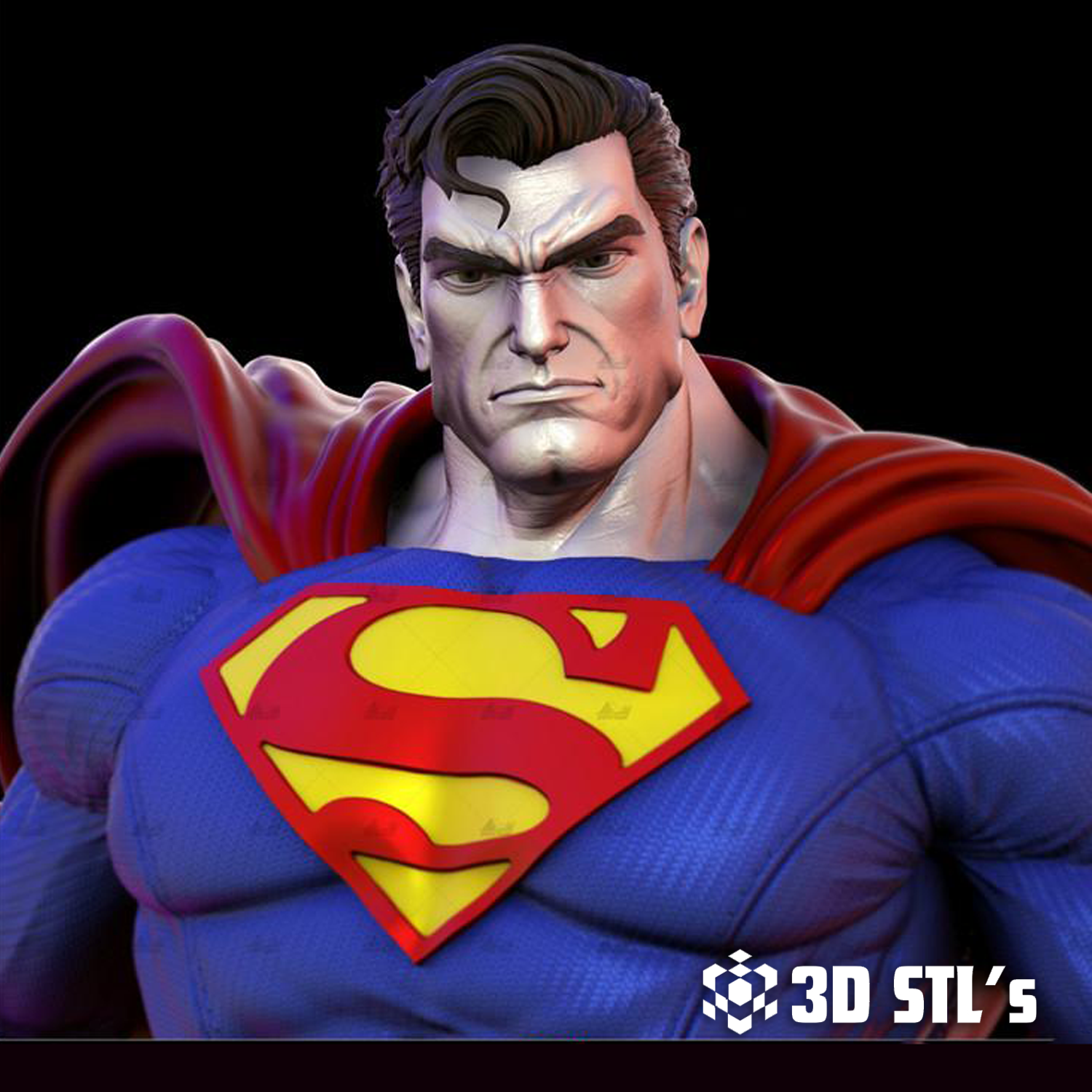 Superman STL File – 3D print preview 3