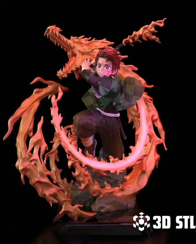 Tanjiro Kimetsu no Yaiba STL – Heroic Stance 3D Print Figure