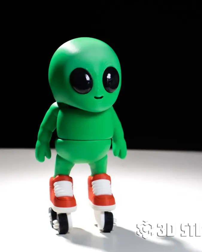 Tiny Alien on Skates STL & 3MF – Cute Sci-Fi Mini 3D Print