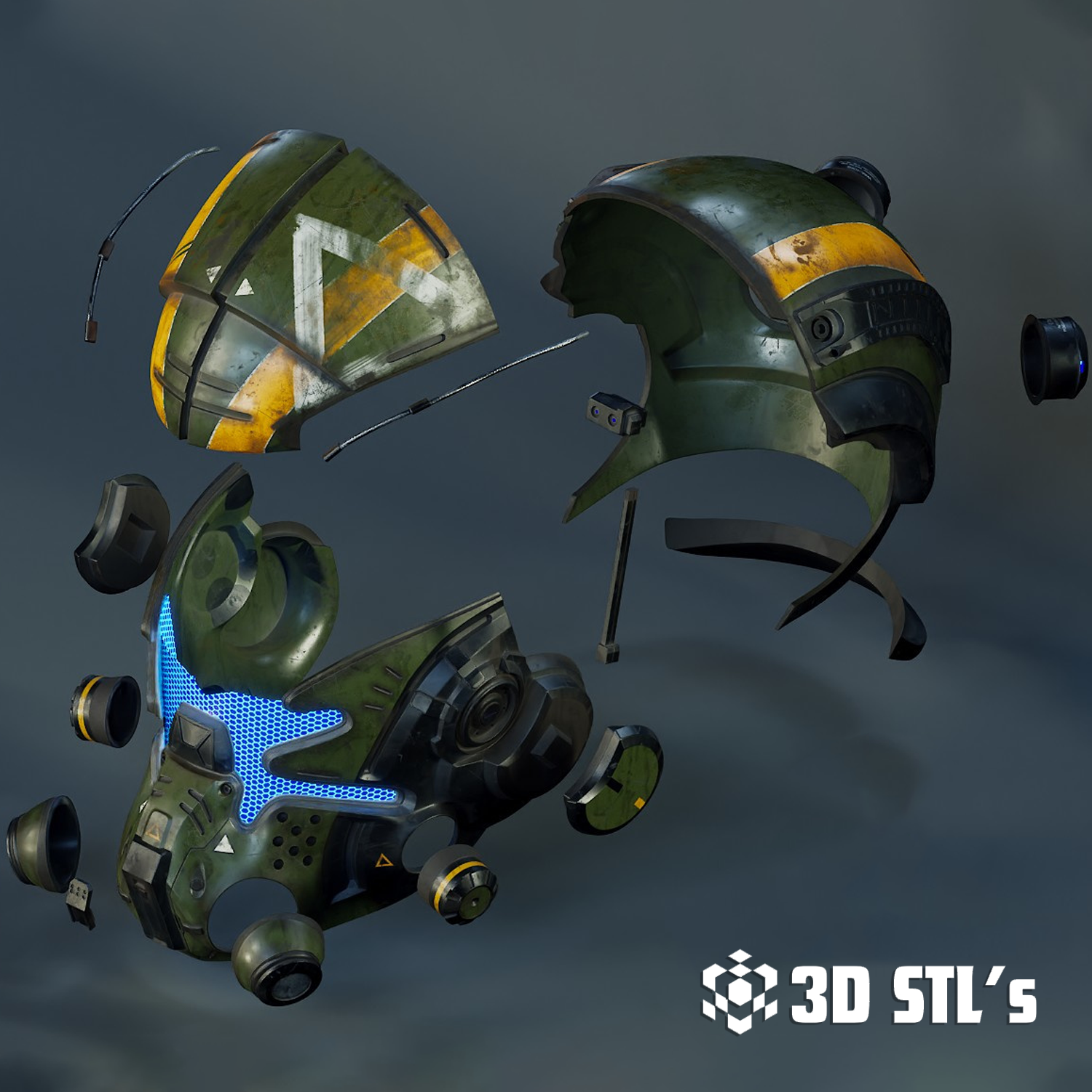Titanfall 2 Pilot Helmet STL – 3D print preview 2