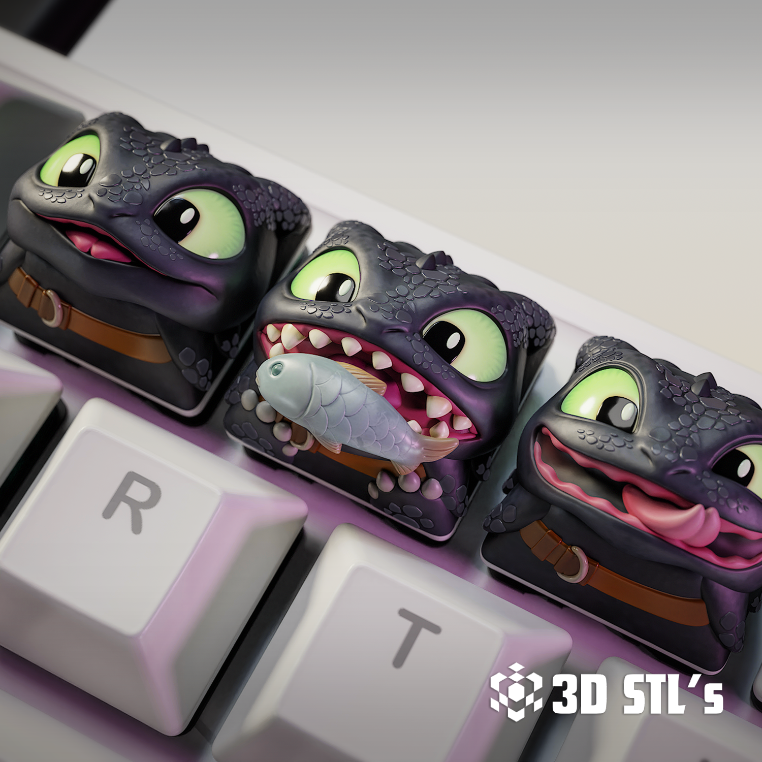 Toothless Keycaps STL – How to Train Your Dragon Keyboard Caps