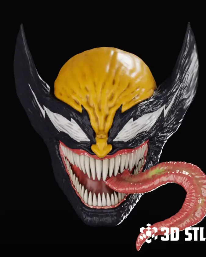 Venom Wolverine Helmet STL – Symbiote Mashup Cosplay Mask